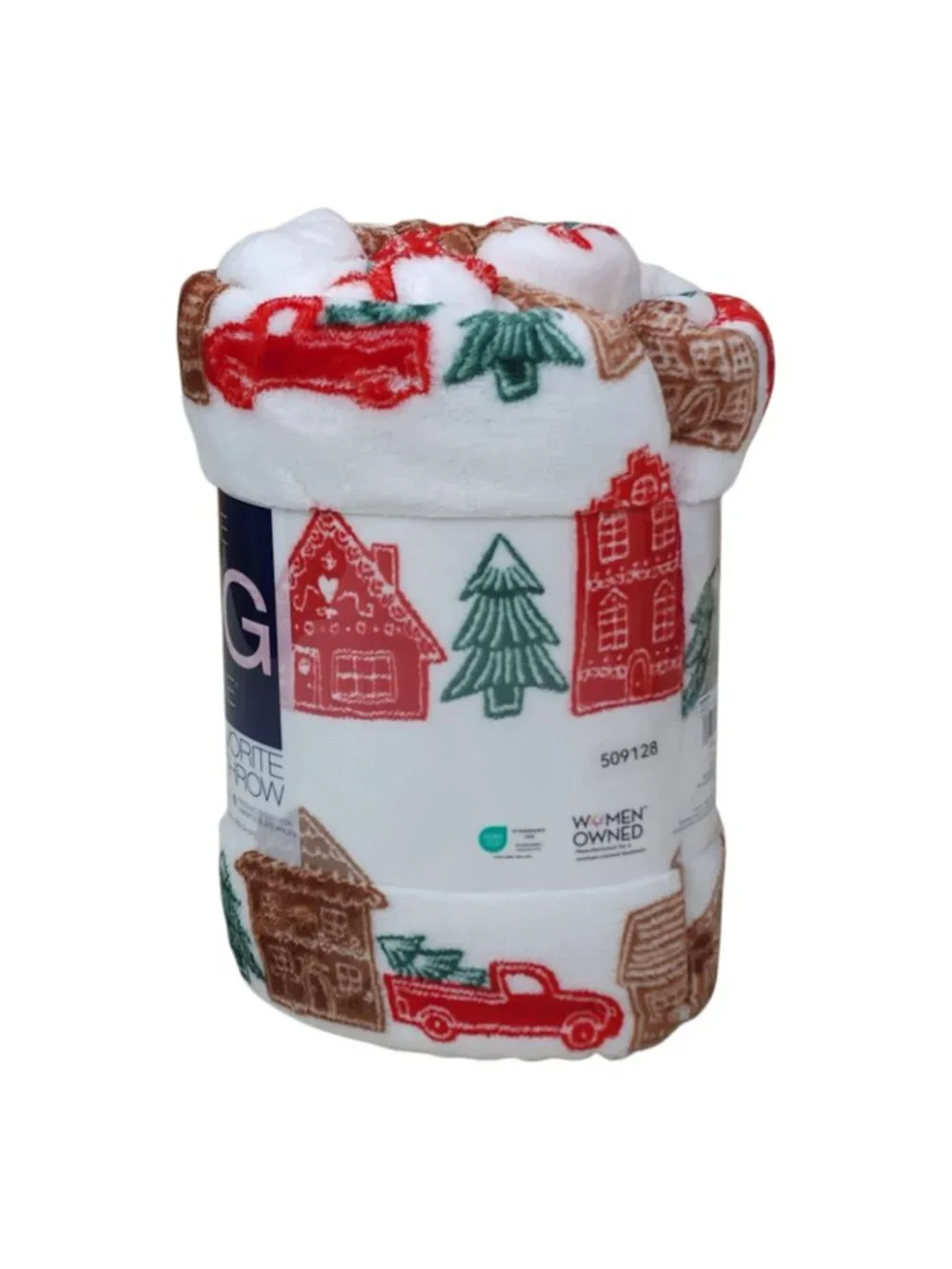 The Big One Oversized Plush Throw Blanket Holiday Design 5' x 6' Tawny Brown